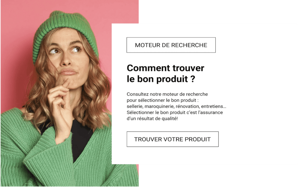 Moteur de recherche pour trouver un produit Alta Cuir adapté à vos besoins d'entretien ou de réparation du cuir