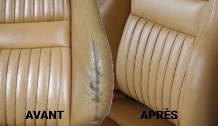Exemple de rénovation cuir par peinture